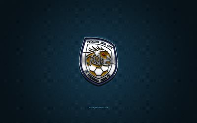 Petaling Jaya City FC, Malesian jalkapalloseura, sininen logo, sininen hiilikuitutausta, Malesian Superliiga, jalkapallo, Petaling Jaya, Malesia, Petaling Jaya City FC -logo