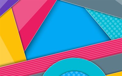 multicolored abstraction, lines, material design, Android