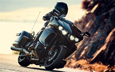 Yamaha Star Eluder, 2018, de Moto de randonn&#233;e, de luxe, de moto, noir Yamaha, motos Japonaises