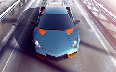 hypercars, el Lamborghini Aventador de 2017, los coches, carretera, tuning, azul Aventador, Lamborghini