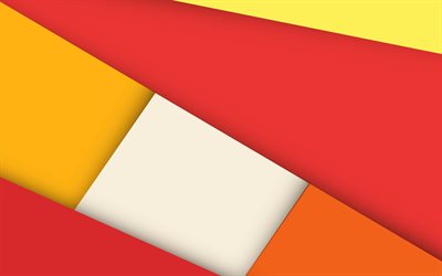 red orange abstraction, lines, rectangles, material design, android