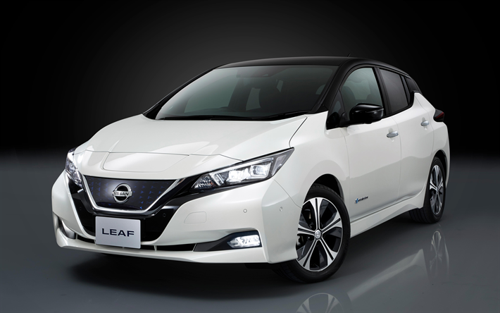 Nissan Leaf, 4k, Bilar 2018, elfordon, nytt Blad, japanska bilar, Nissan