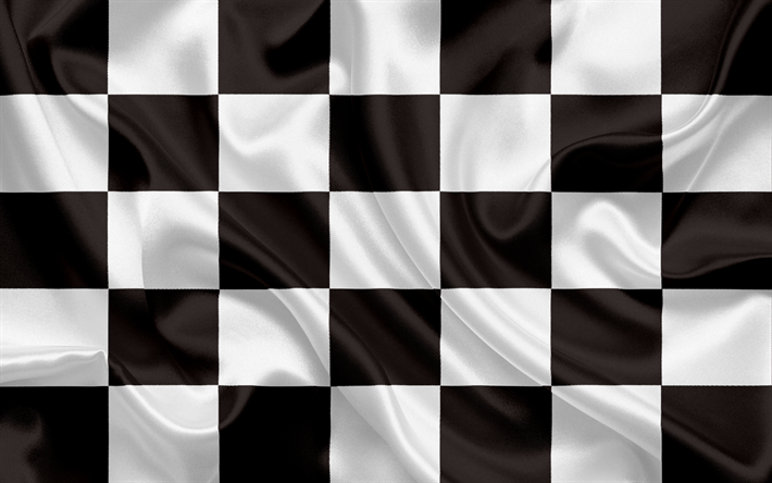 Rutig Flagga, svart vit flagg, avsluta flagga, silke flaggor