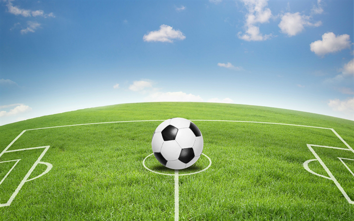 ダウンロード画像 サッカースタジアム 緑の芝サッカー サッカーの概念 サッカーボール 青空 フリー のピクチャを無料デスクトップの壁紙