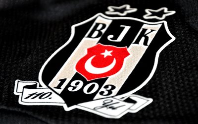 Besiktas FC, fabric texture, logo, Super Lig, Turkish football club, football, soccer, Besiktas JK, Istanbul, Turkey