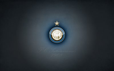 Internazionale FC, creative logo, emblem, Serie A, Italy, Inter Milan FC, art, Gray background