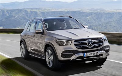 Mercedes-Benz GLE, 2019, luxury SUV, new silver GLE-class, German cars, Mercedes