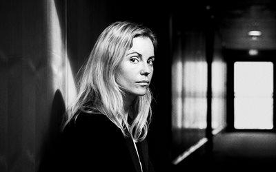 Sofia Helin, 2018, swedish actress, monochrome, photoshoot, beauty