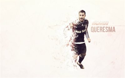 Ricardo Quaresma, fan art, Besiktas, portuguese footballer, creative, soccer, Quaresma, Turkish Super Lig, Besiktas FC