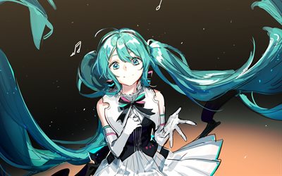 Vocaloid, Hatsune Miku, long blue hair, main character, Japanese manga