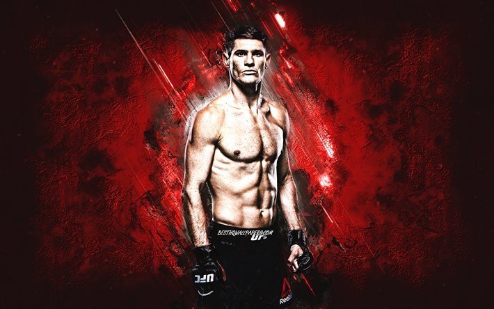 Charles Rosa, UFC, MMA, american fighter, portrait, red stone background, Ultimate Fighting Championship
