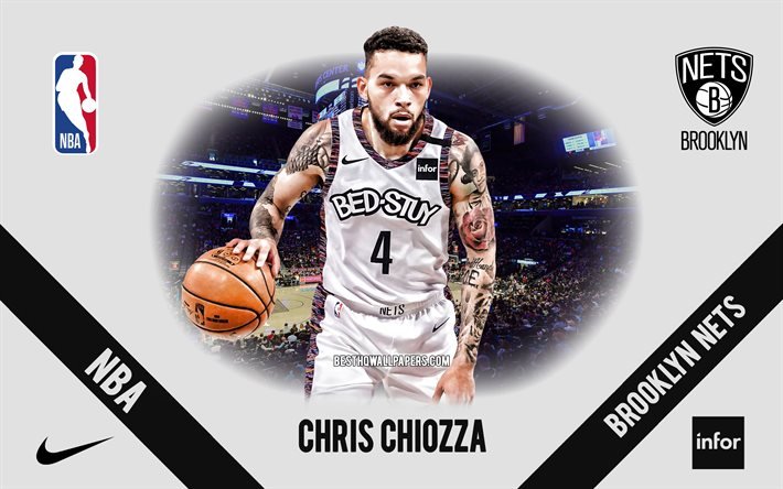 Chris Chiozza, Brooklyn Nets, joueur de basket am&#233;ricain, NBA, portrait, &#201;tats-Unis, basket-ball, Barclays Center, logo Brooklyn Nets, Christopher Xavier Chiozza
