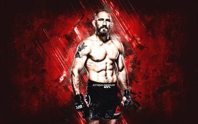 Christian Aguilera, UFC, portrait, red stone background, creative art, Ultimate Fighting Championship