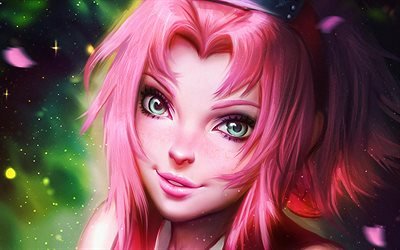 Sakura Haruno, girl with pink hair, Naruto characters, manga, portrait, Naruto, Haruno, Uchiha Sakura