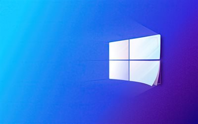 Logo papier Windows 10, 4k, arrière-plans bleus, créatif, logo Windows 10, systèmes d&#39;exploitation, logo 3D Windows 10, Windows 10