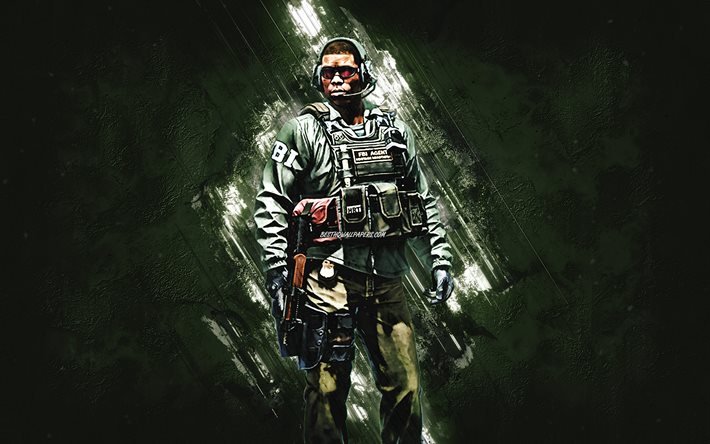 Markus Delrow, agente CSGO, Counter-Strike Global Offensive, sfondo di pietra verde, Counter-Strike, personaggi CSGO