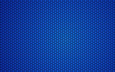 4k, sfondo blu esagoni, trame vettoriali, nido d&#39;ape, modelli esagoni, trame esagoni, sfondi blu, esagoni blu, trama esagoni