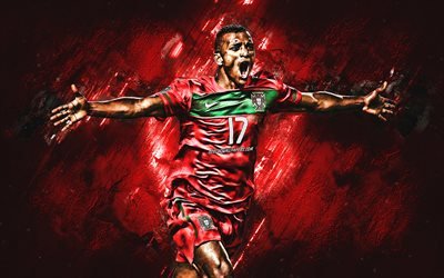Luis Nani, red stone, Portugal National Team, Luis Carlos Almeida da Cunha, soccer, footballers, grunge, Portuguese football team