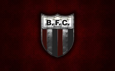 Botafogo Futebol Clube, le Br&#233;silien du club de football, rouge m&#233;tal, texture, en m&#233;tal, logo, embl&#232;me, Ribeirao Preto, au Br&#233;sil, en Serie B, art cr&#233;atif, football