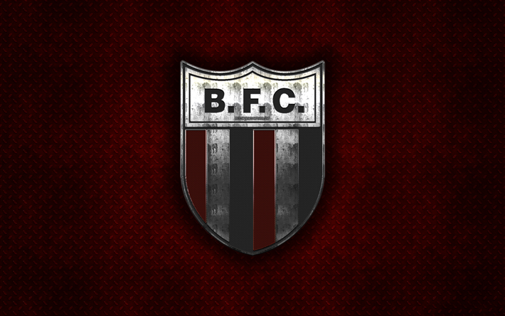 Botafogo Futebol Clube, Brazilian football club, red metal texture, metal logo, emblem, Ribeirao Preto, Brazil, Serie B, creative art, football