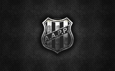 Ponte Preta, Associacao Atletica Ponte Preta, Brazilian football club, black metal texture, metal logo, emblem, Campinas, Brazil, Serie B, creative art, football