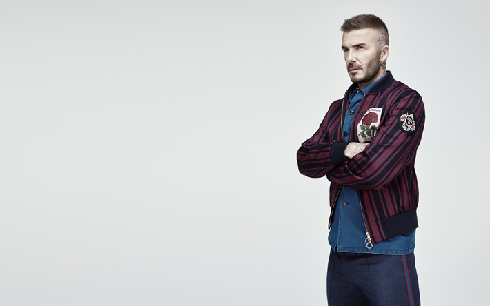 David Beckham, calciatore inglese, photoshoot, modello
