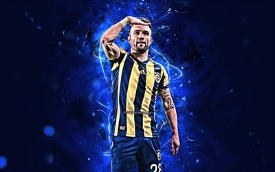 Mathieu Valbuena, personal celebration, french footballers, Fenerbahce FC, soccer, Valbuena, goal, Turkish Super Lig, neon lights