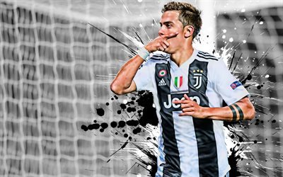 Paulo Dybala, Argentinian footballer, Juventus FC, striker, young football stars, creative art, Serie A, Italy, Dybala