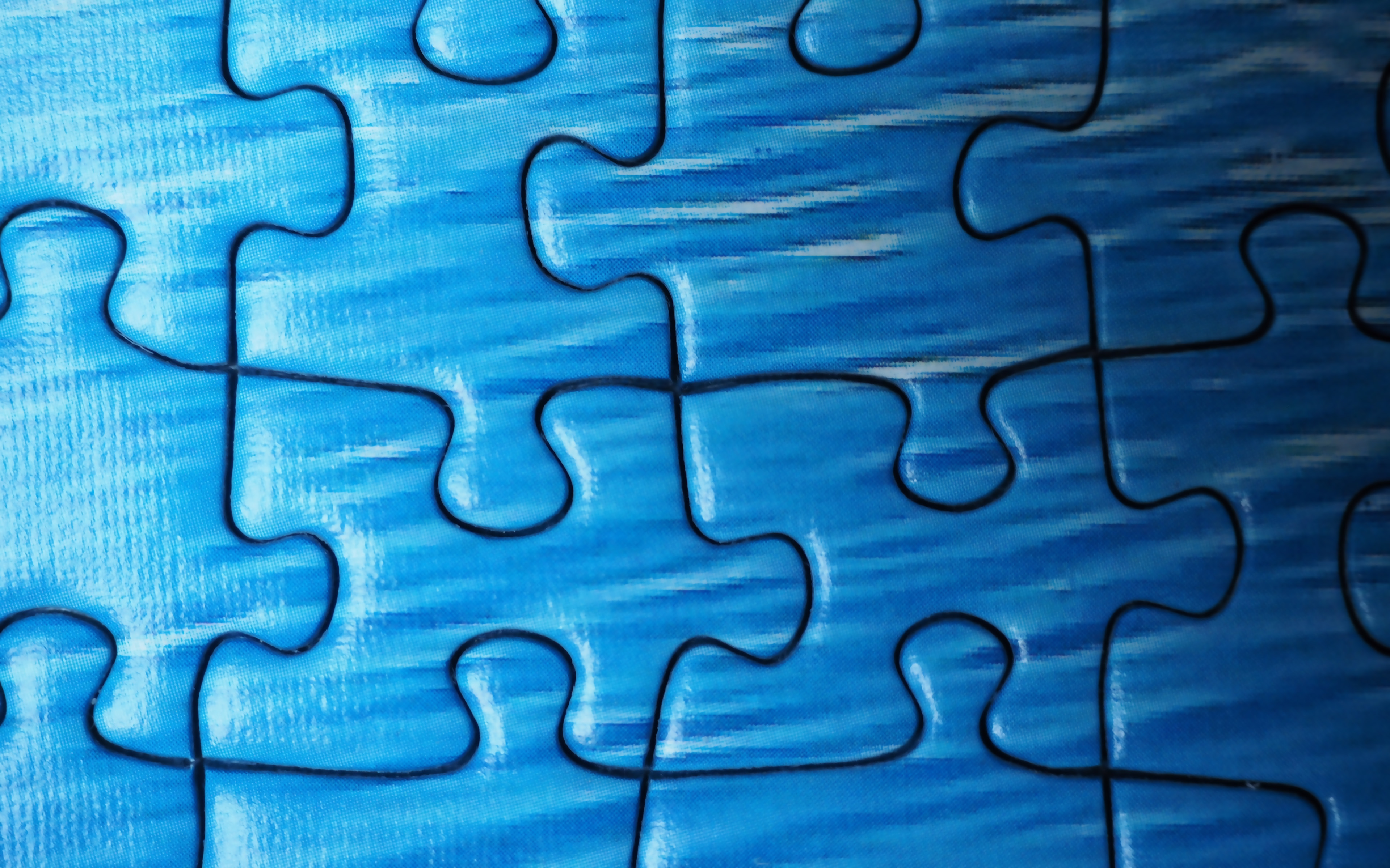 Download wallpapers 4k, blue puzzles, macro, blue puzzles background