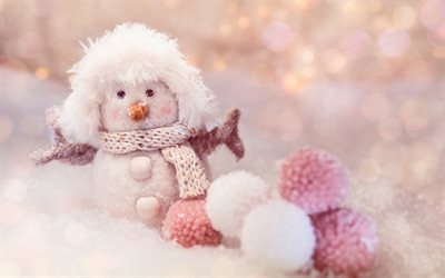 Christmas Greeting Card Cute Snowman on Winter Holiday Background High  quality photo Stock Photo  Alamy