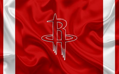 Houston Rockets, Club de Basket-ball, NBA, l&#39;embl&#232;me, le logo, les etats-unis, la National Basketball Association, Drapeau de Soie, Basket-ball, Houston, Texas, &#233;tats-unis Basket-ball de la Ligue, au sud-ouest de la Division