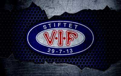 Valerenga, 4k, logo, Eliteserien, soccer, football club, Norway, grunge, metal texture, Valerenga FC