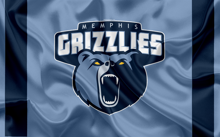 Memphis Grizzlies, Basket Klubb, NBA, emblem, logotyp, USA, National Basketball Association, Silk Flag, Basket, Memphis, Tennessee, AMERIKANSKA basketligan, Southwest Division