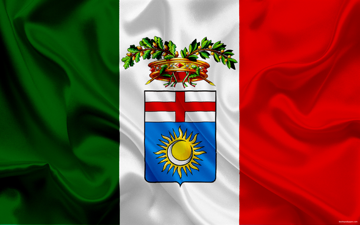 bras&#227;o de armas, prov&#237;ncia de Mil&#227;o, bandeira da It&#225;lia, Mil&#227;o, bandeira italiana