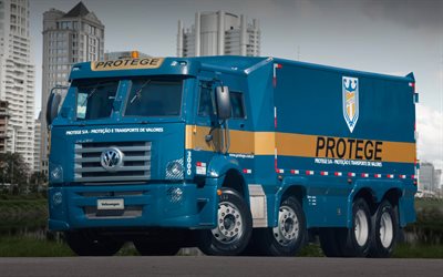 Volkswagen Constellation 24280 8x2 Protege, 4k, 2017 trucks, special equipment, armored trucks, Volkswagen