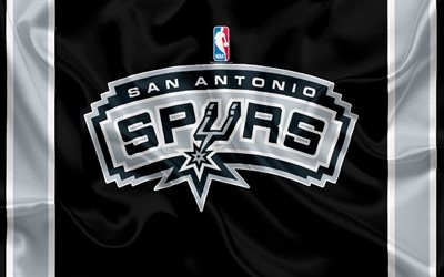 San Antonio Spurs, club de basket-ball, NBA, emblème, logo, états-unis, la National Basketball Association, drapeau de soie, basket-ball, San Antonio, Texas, etats-unis de basket-ball de la ligue, au sud-ouest de la Division