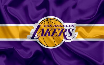 Download wallpapers Los Angeles Lakers, basketball club, NBA, emblem