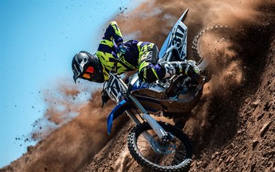 4k, Yamaha YZ450F, motocross, motos, 2018, FX, MX, el jinete, el deporte de las motos, Yamaha