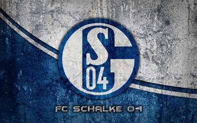 Schalke 04 FC, fan art, grunge, Bundesliga, German football club, logo, soccer, football, Gelsenkirchen, Germany