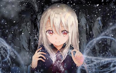 Illyasviel Von Einzbern, portrait, Fate stay night, protagonist, winter, TYPE-MOON, manga, Fate Series