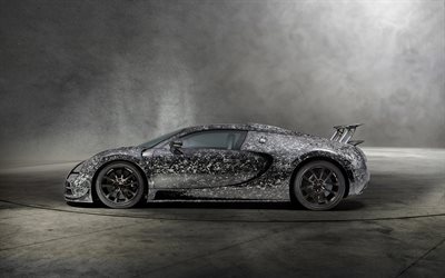 4k, bugatti veyron, 2018, mansory, vivere diamond edition, exterieur, tuning veyron supersportwagen, bugatti