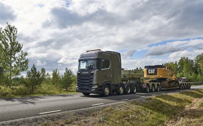 Scania S730, 4k, 2017 truck, 8x4, trucks, S-series, Scania