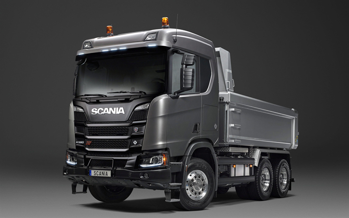 Scania R580 R580 XT, 4k, 2017 kamyon, Scania, 6x4, damperli kamyon, kamyon