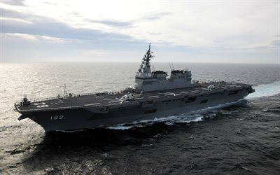 JS Ise, DDH-182, 4k, Japanese warship, helicopter carrier, Japanese Navy, Hyuga-class, JMSDF, Aircraft Carrier