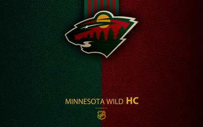 Minnesota Wild, HC, 4K, squadra di hockey, NHL, grana di pelle, logo, stemma, National Hockey League, Minnesota, USA, hockey, la Western Conference, Divisione Centrale