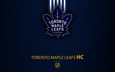 Les Maple Leafs de Toronto, HC, 4K, l&#39;&#233;quipe de hockey de la LNH, le cuir de texture, le logo, l&#39;embl&#232;me, la Ligue Nationale de Hockey, &#224; Toronto, Ontario, Canada, etats-unis, hockey sur glace, Conf&#233;rence est, Division de l&#39