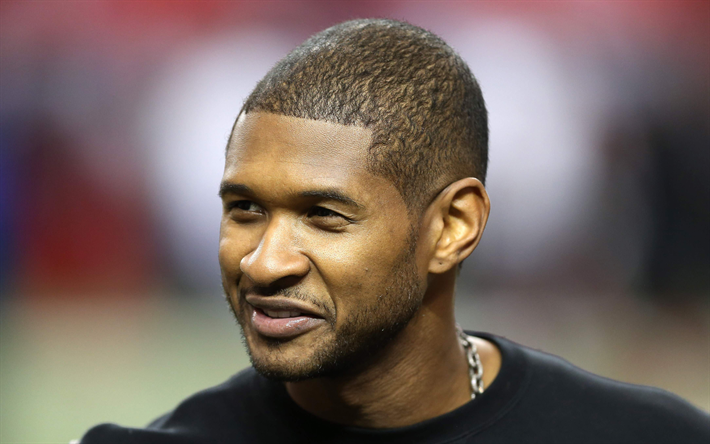 Usher, le chanteur Am&#233;ricain, le visage, le 4k, sourire, portrait, Usher Raymond