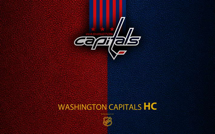 Washington Capitals, HC, 4K, squadra di hockey, NHL, grana di pelle, logo, stemma, National Hockey League, Washington, USA, hockey, Eastern Conference, Metropolitan Division