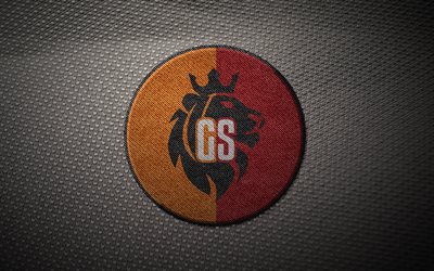 4k, Galatasaray FC, logo, yaratıcı, S&#252;per Lig, fan sanat işlemeli, aslan, T&#252;rk Futbol Kul&#252;b&#252;, amblem, futbol, Galatasaray SK