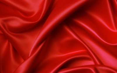 赤い糸, 4k, 生地の質感, 赤の背景, 絹, 赤い布, 赤サテン